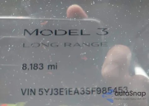 2025 Tesla Model 3 Long Range Rear-Wheel Drive/Standard Rear-Wheel Drive z USA, uszkodzony, nr VIN 5YJ3E1EA3SF985453